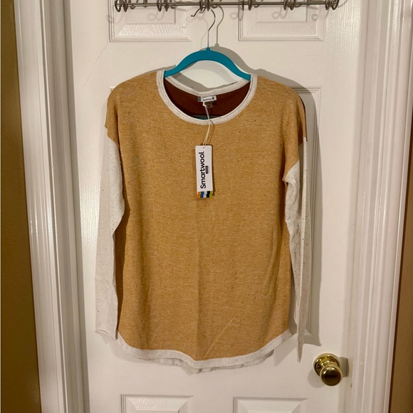 Smartwool Sweaters - NWT Smartwool Creme, Yellow, and Brown Crew Neck Sweater
